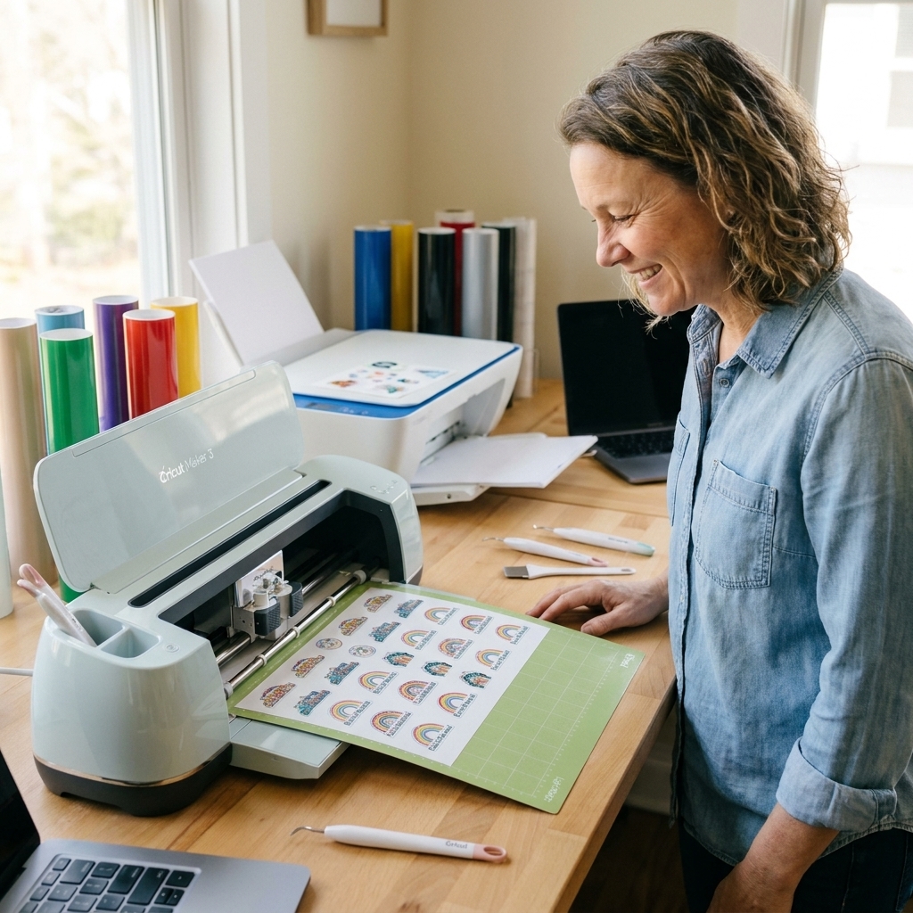 First Print Then Cut Stickers with a Cricut