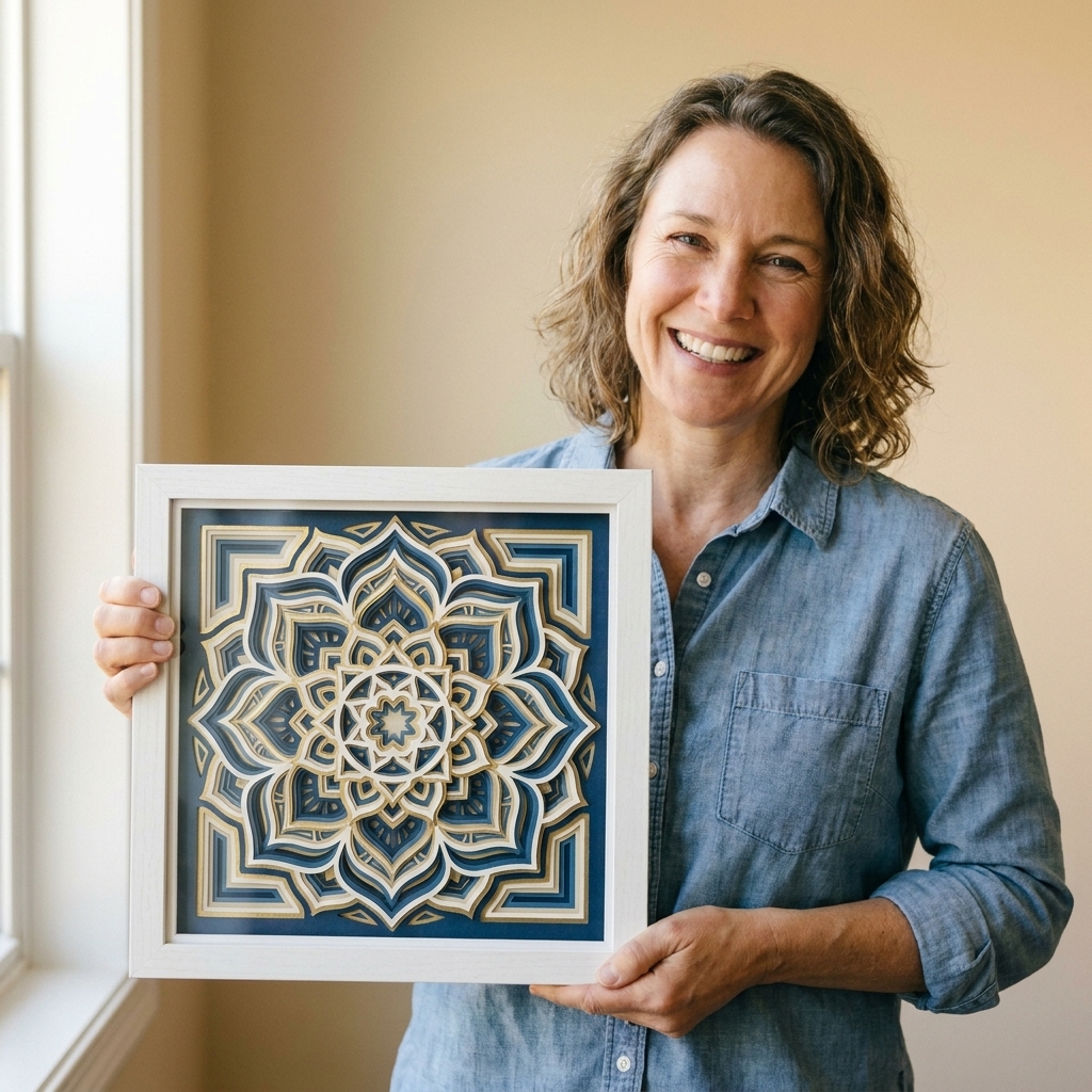 3D Layered Mandalas With Cardstock and Vinyl Accents