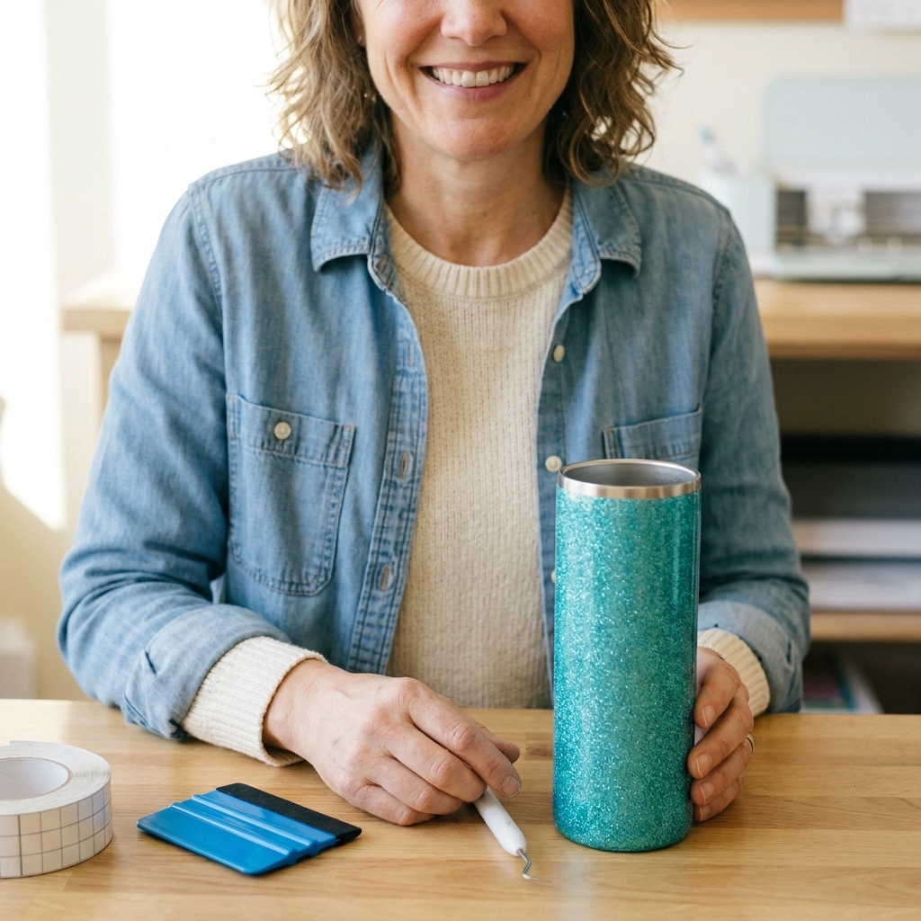 Glitter Tumbler Tutorial With Cricut Vinyl Decals